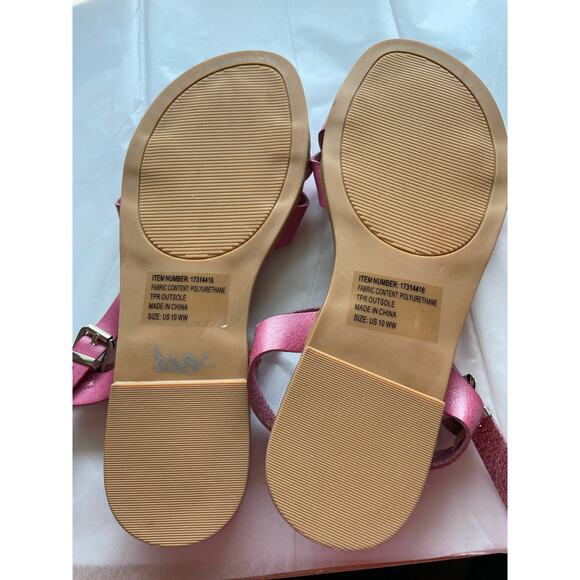 Torrid Ankle Strap Braided Sandal flat pink solid buckle vegan leather 10WW - Picture 3 of 6